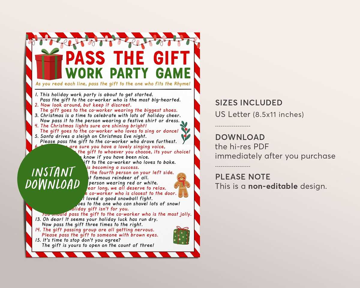 pass the gift game free printable pass the gift game free printable