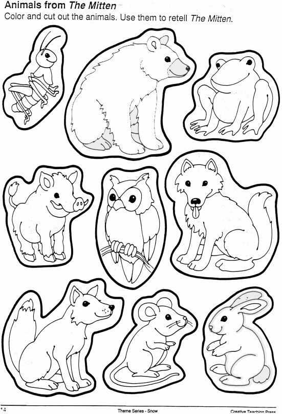 the mitten animals printable the mitten animals printable