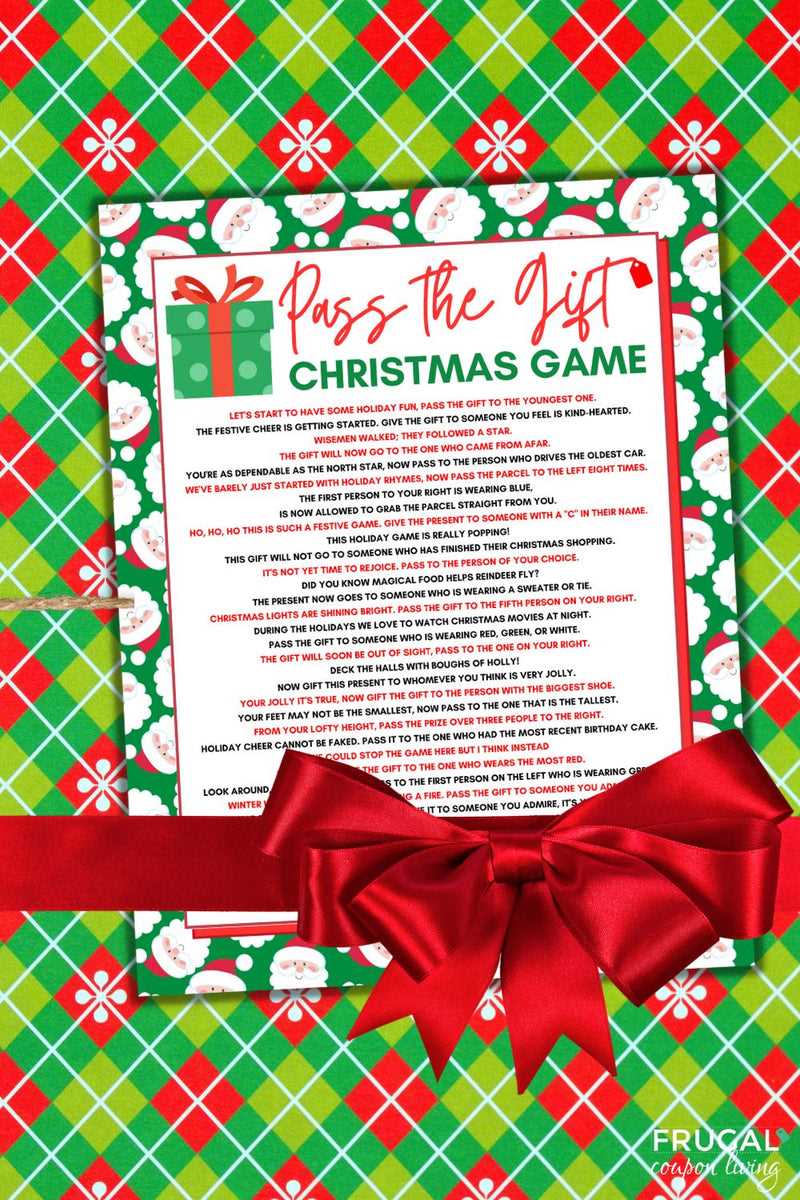 pass the gift christmas game free printable