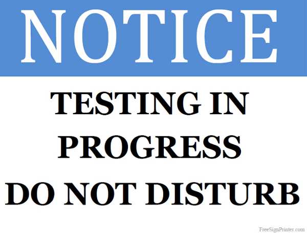 printable testing sign printable testing sign