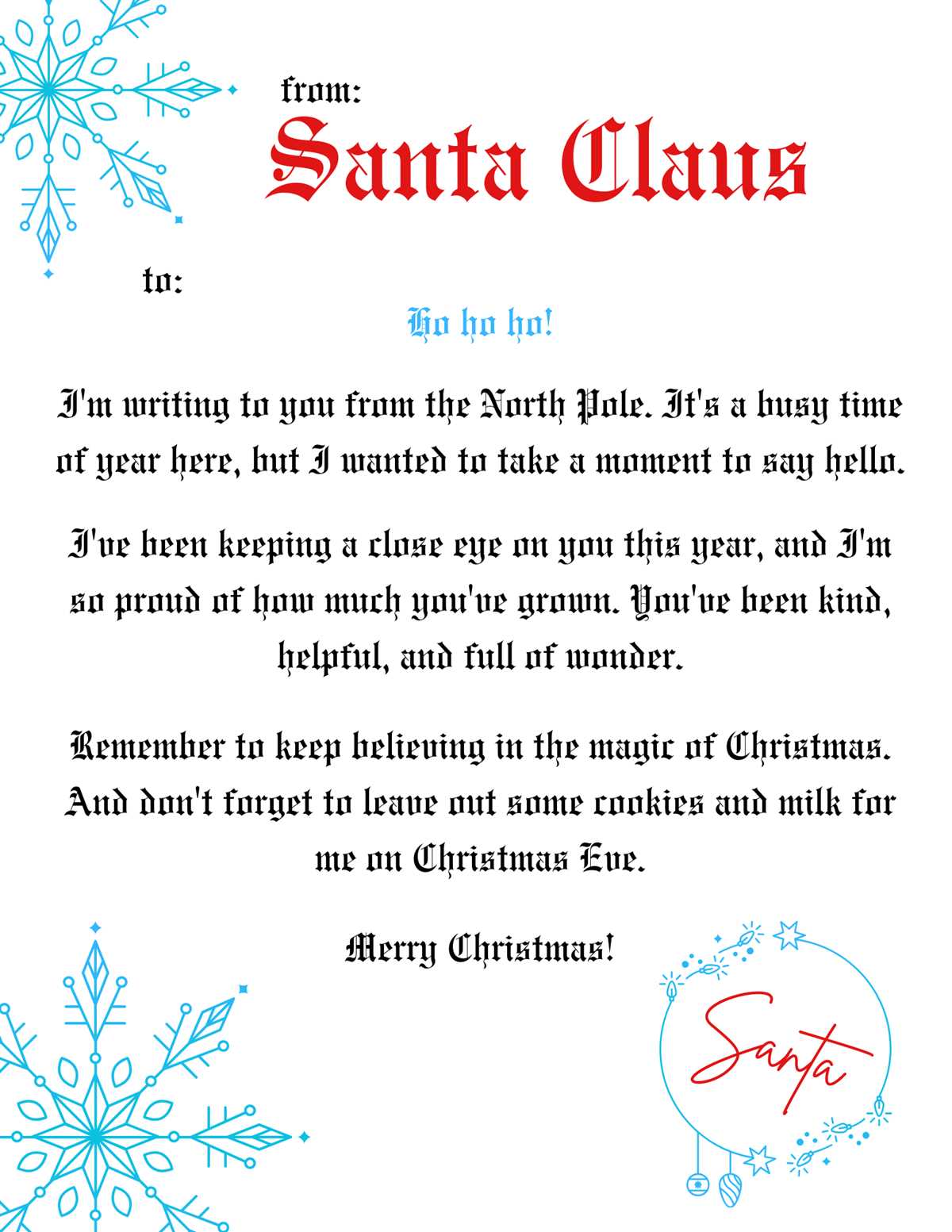 free printable santa letters from north pole free printable santa letters from north pole