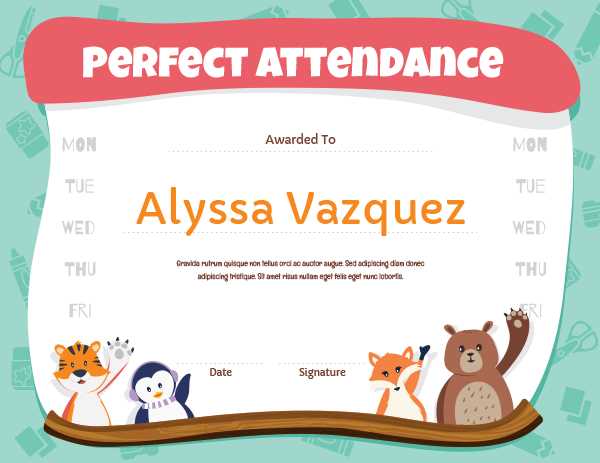 perfect attendance certificate free printable perfect attendance certificate free printable