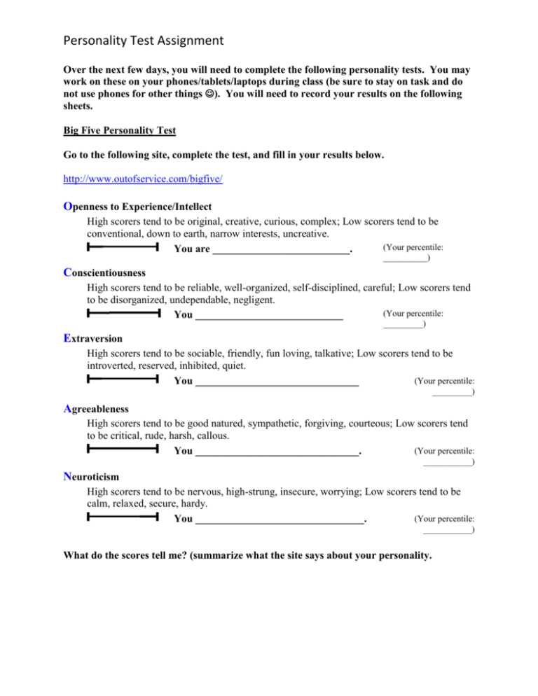personality types test printable personality types test printable
