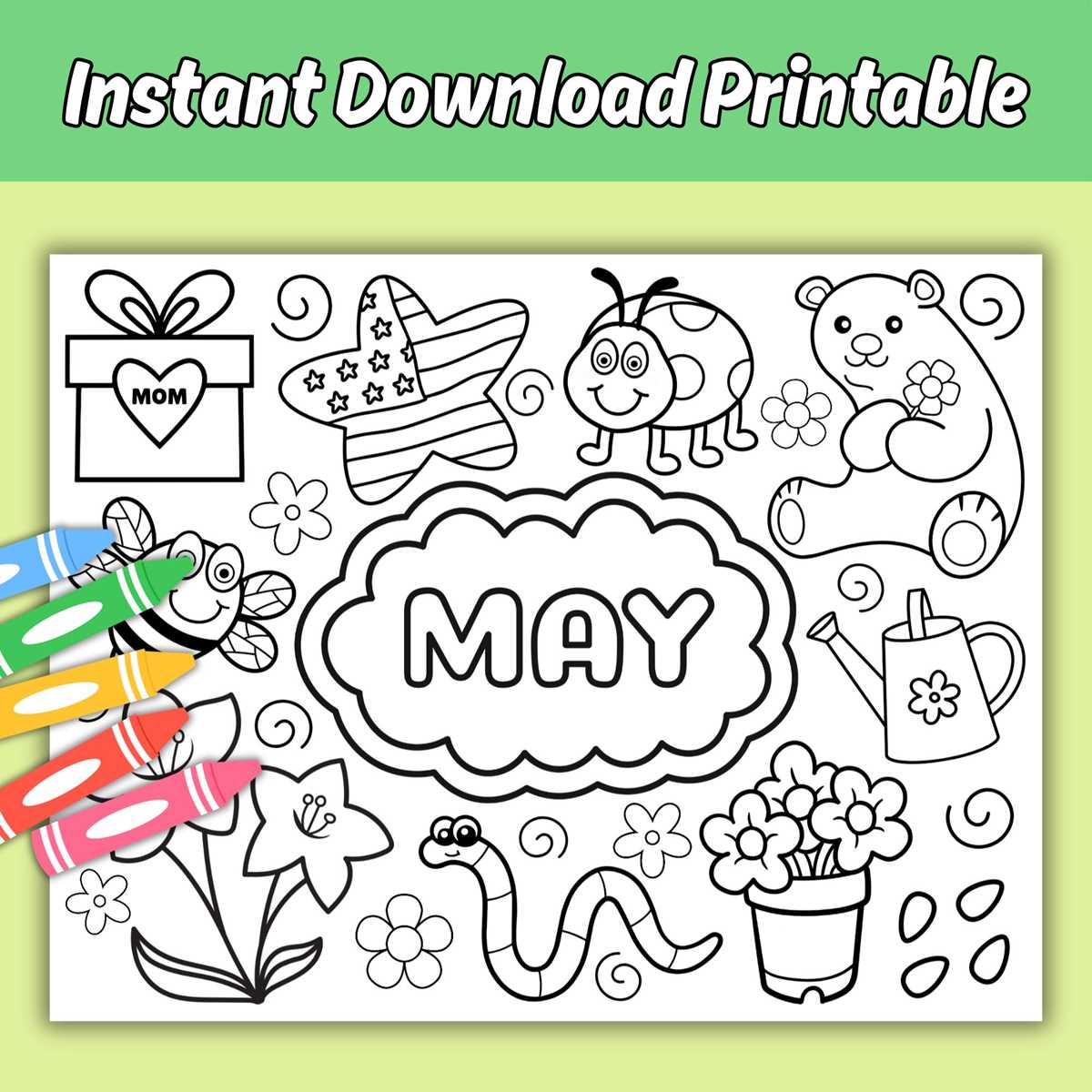 may coloring sheets free printable