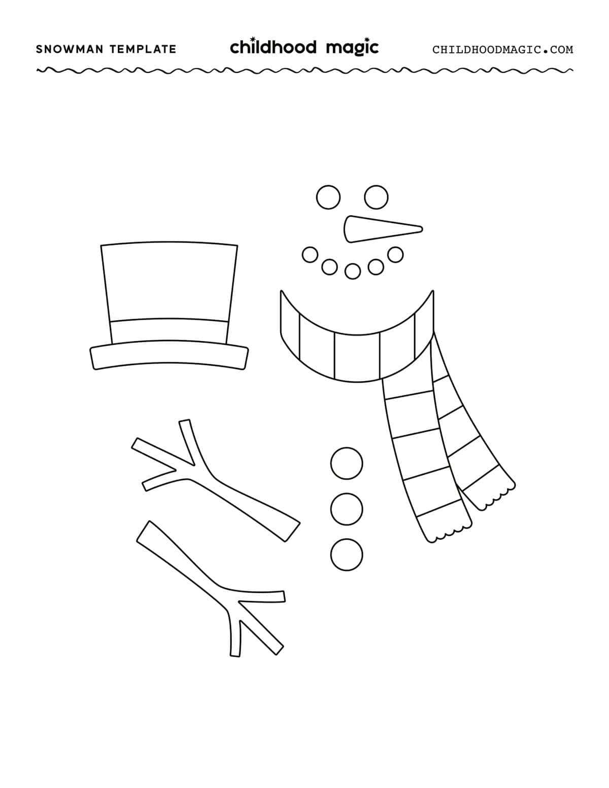 printable snowman arms printable snowman arms
