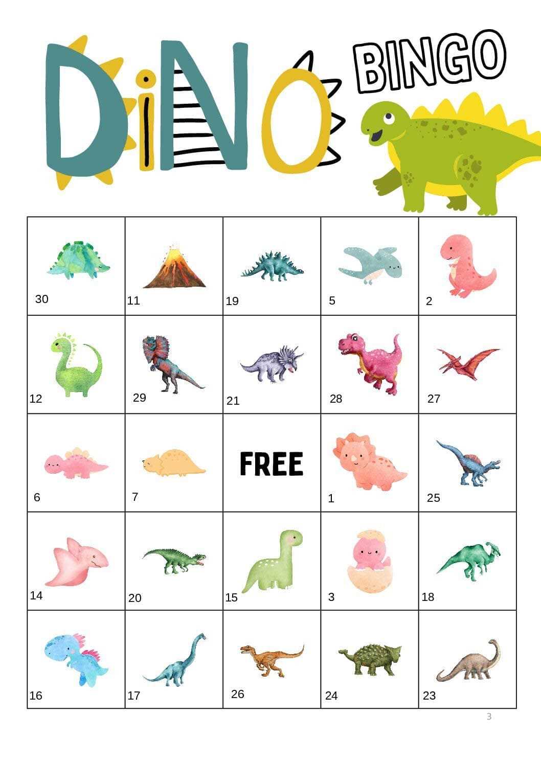 dinosaur bingo game printable dinosaur bingo game printable