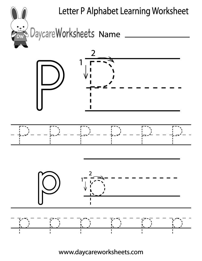 printable preschool letter p