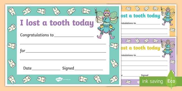 printable 1st first tooth certificate printable 1st first tooth certificate
