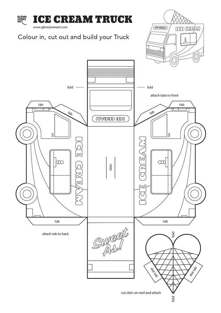printable 3d food truck template printable 3d food truck template