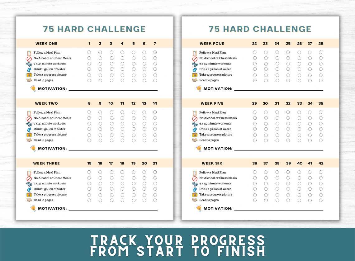 printable 75 hard challenge tracker