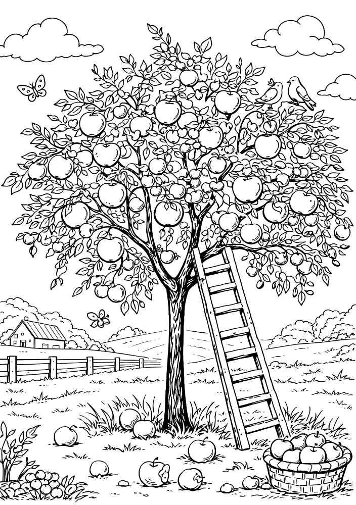 printable apple coloring pages