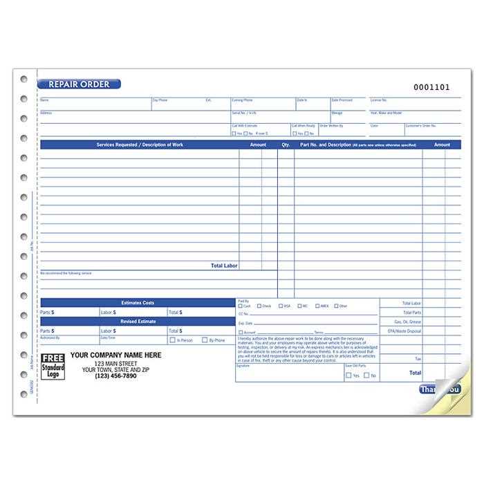 printable auto repair forms printable auto repair forms