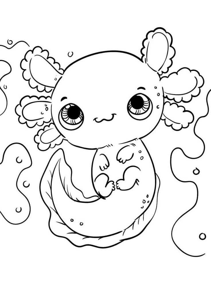 printable axolotl coloring pages
