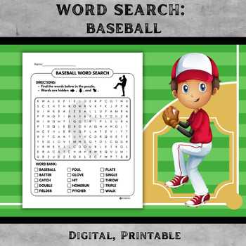 printable baseball word search printable baseball word search
