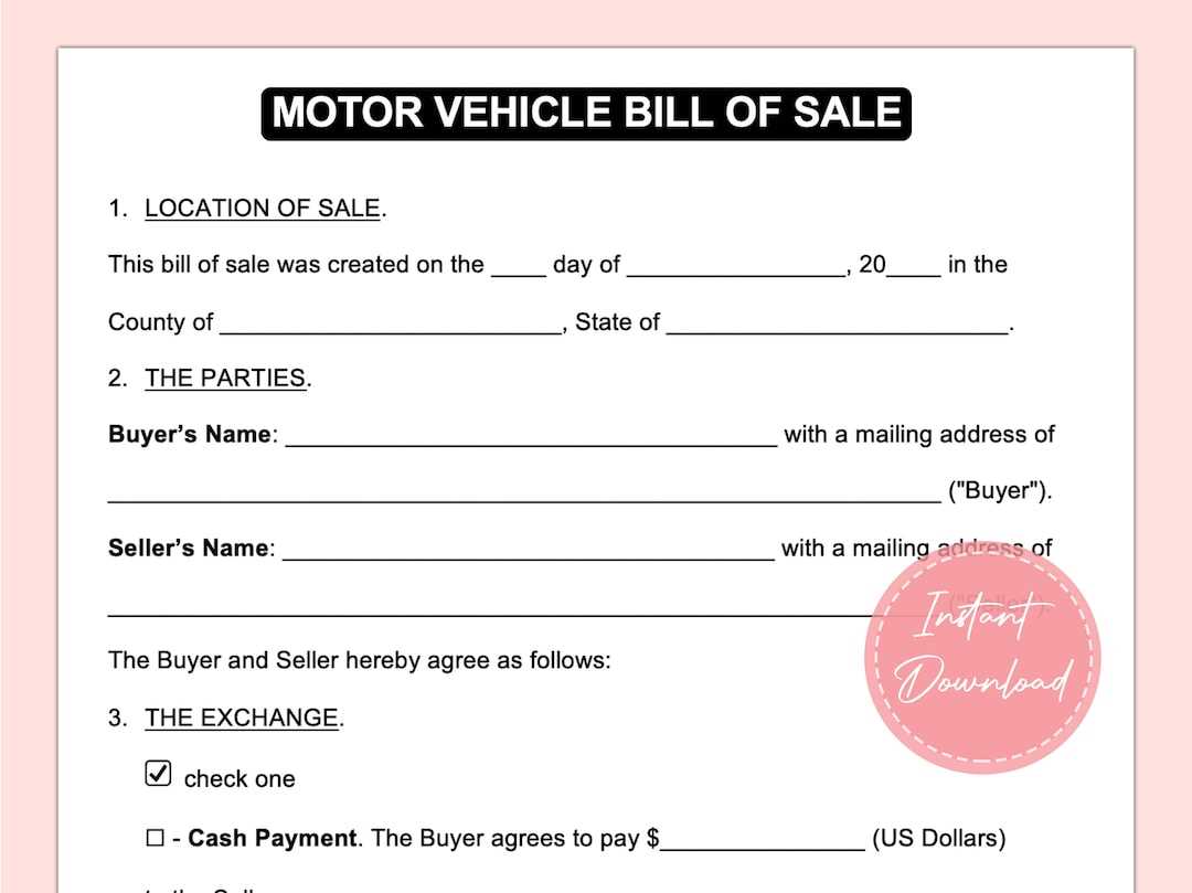 printable bill of sale georgia