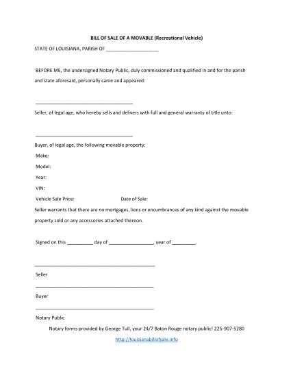 printable bill of sale trailer