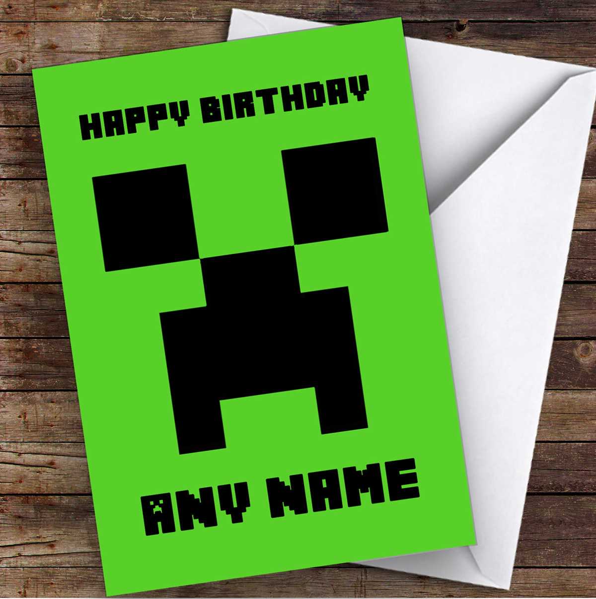 printable birthday cards minecraft