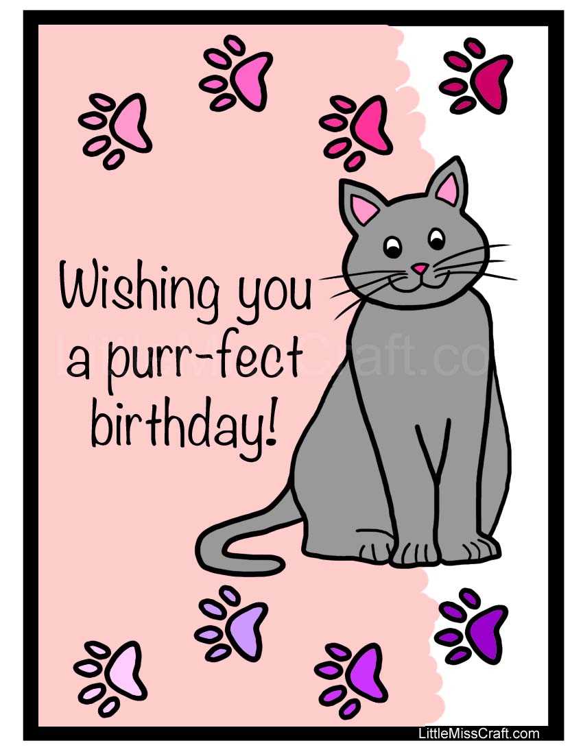 printable birthday cards with cats printable birthday cards with cats
