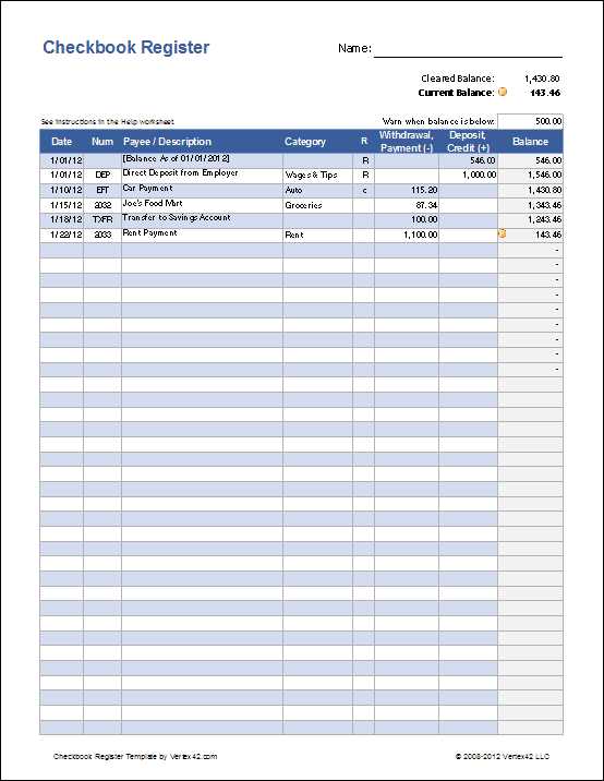 printable blank check register printable blank check register