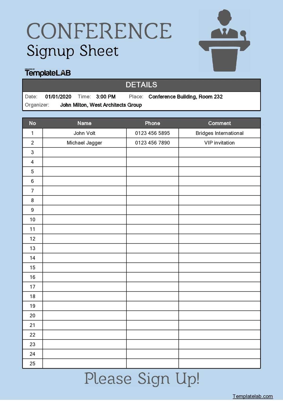 printable blank sign up sheet template printable blank sign up sheet template