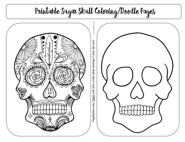 printable blank sugar skull template
