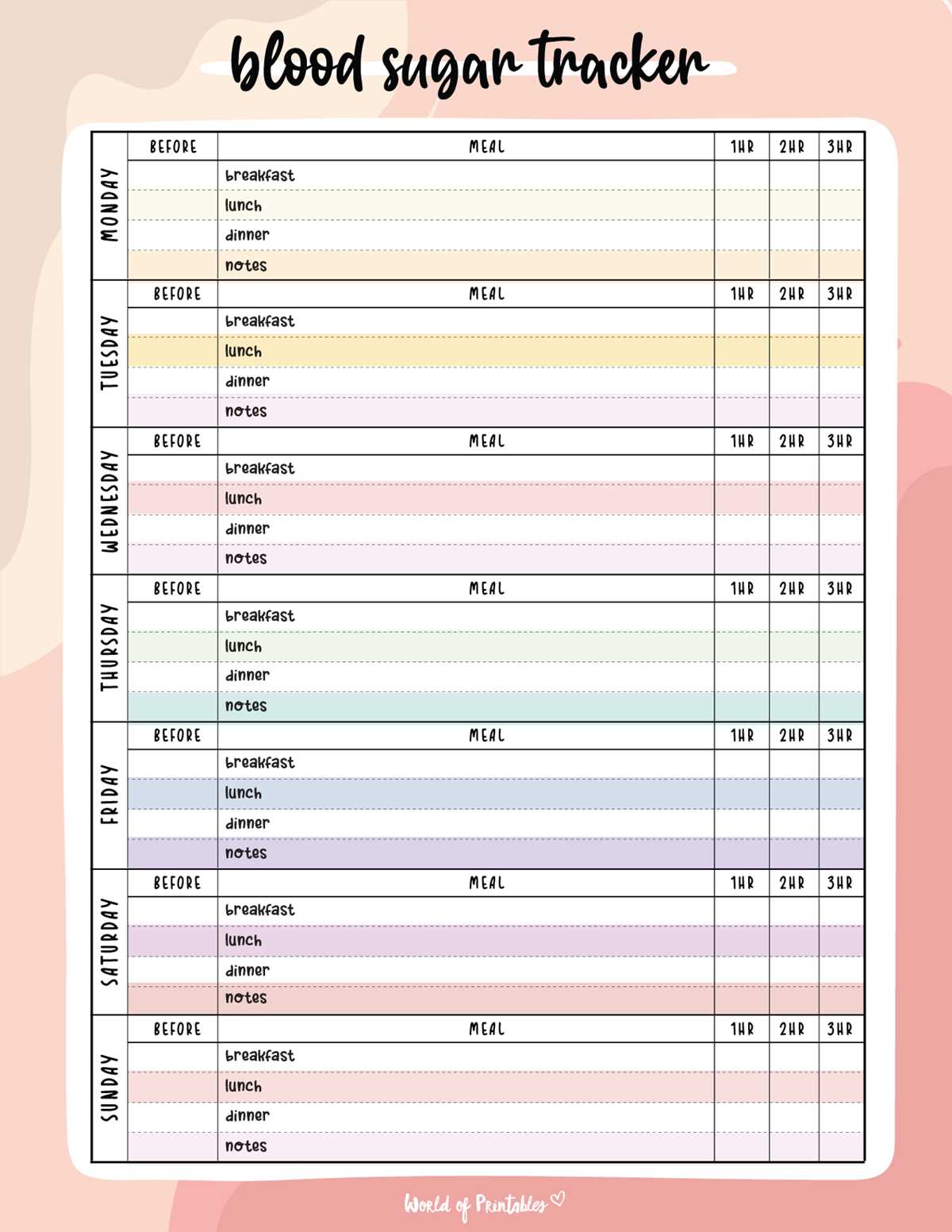 printable blood glucose chart