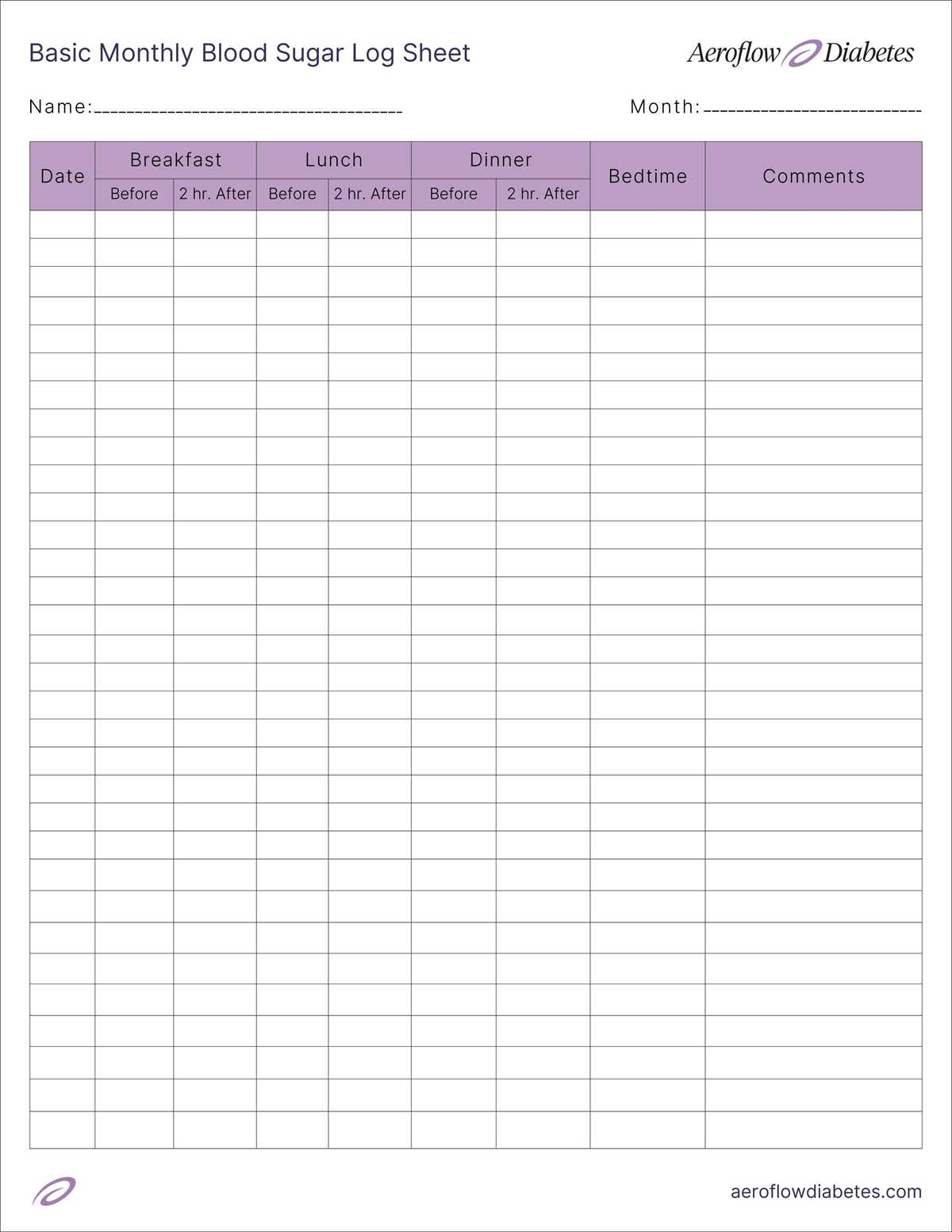 printable blood glucose chart