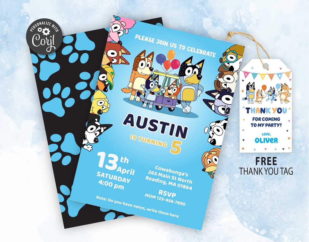 printable bluey party invitations printable bluey party invitations