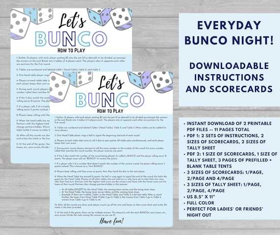 printable bunco directions