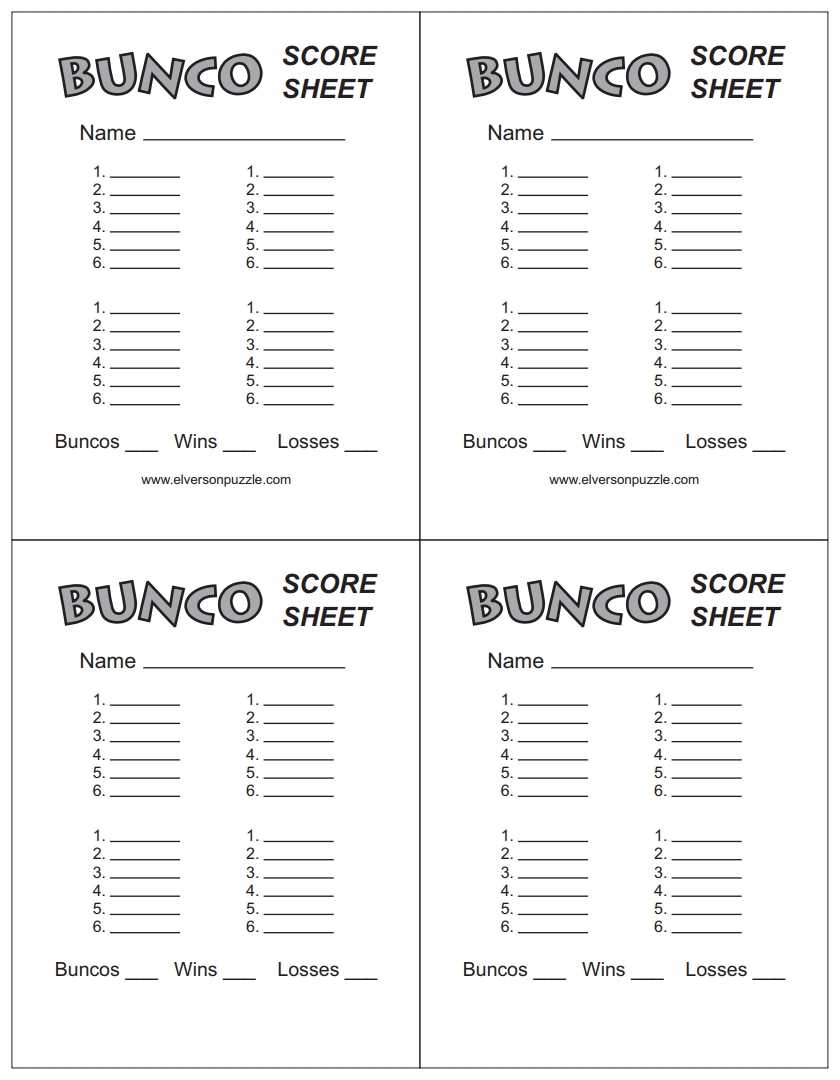 printable bunco directions