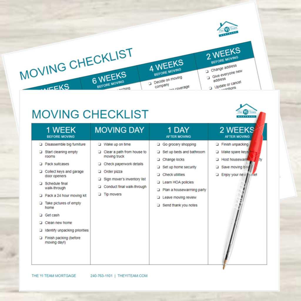 printable checklist for moving printable checklist for moving