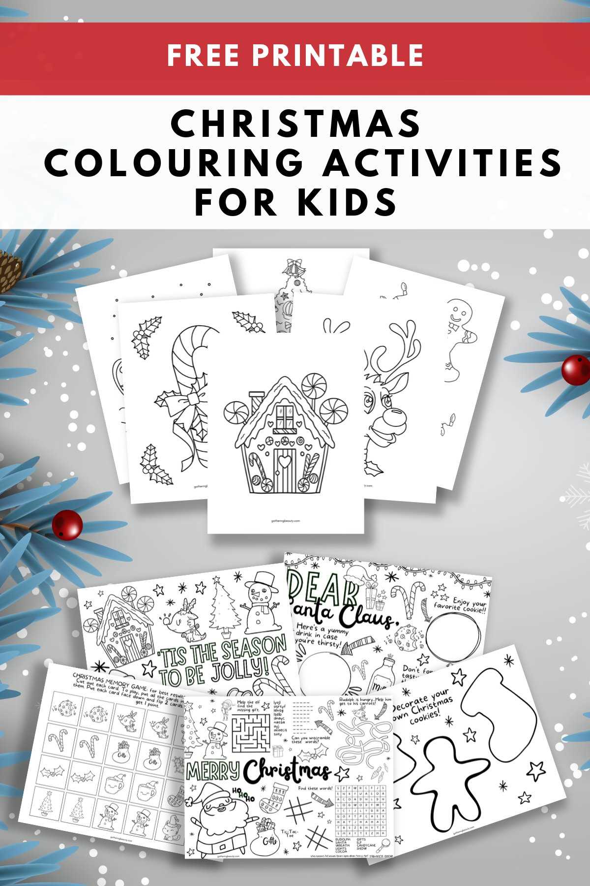 printable christmas color sheets