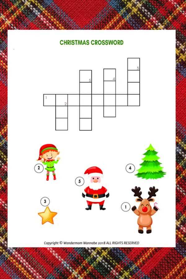 printable christmas crossword puzzles