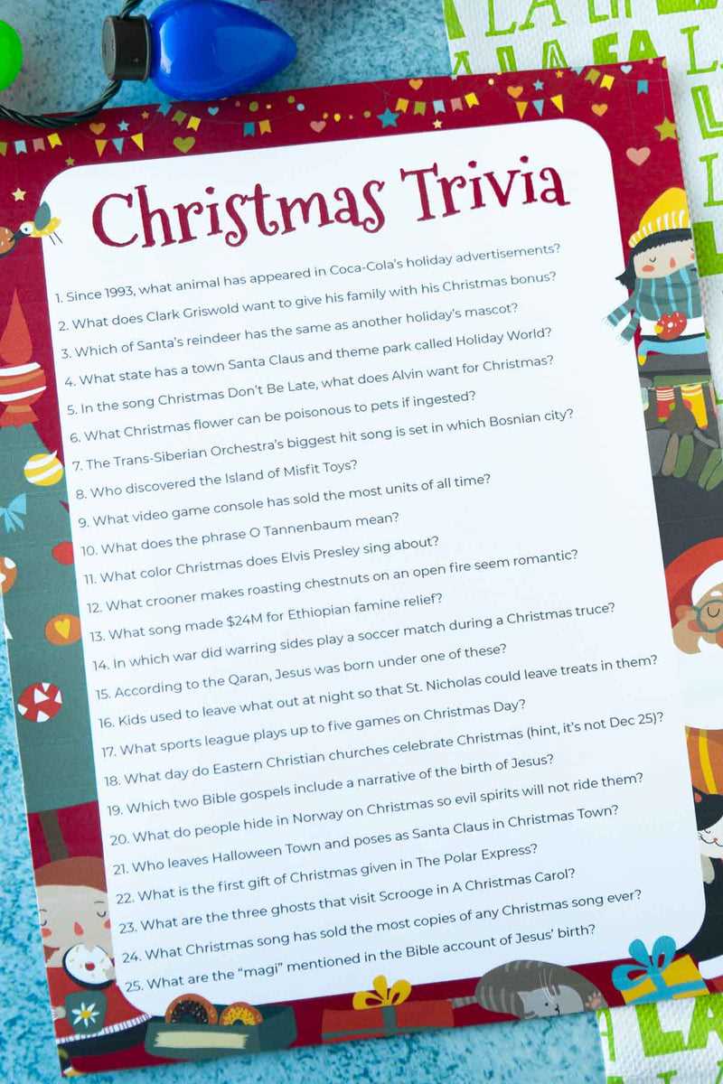 printable christmas trivia questions and answers