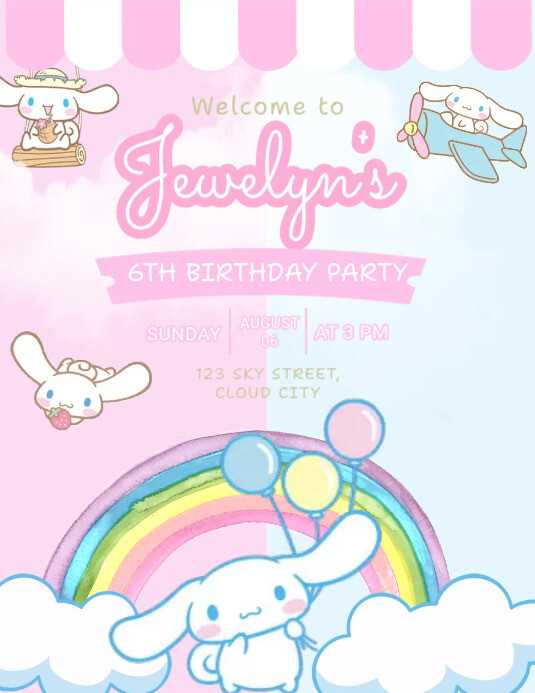 printable cinnamoroll birthday