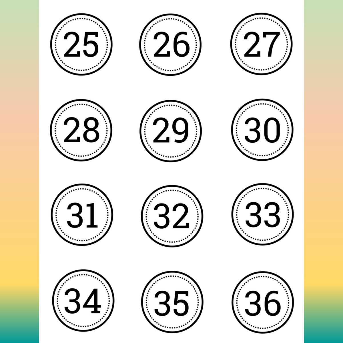 printable circle numbers printable circle numbers