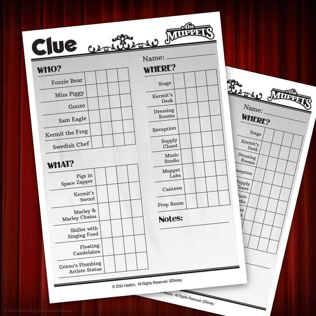 printable clue game cards