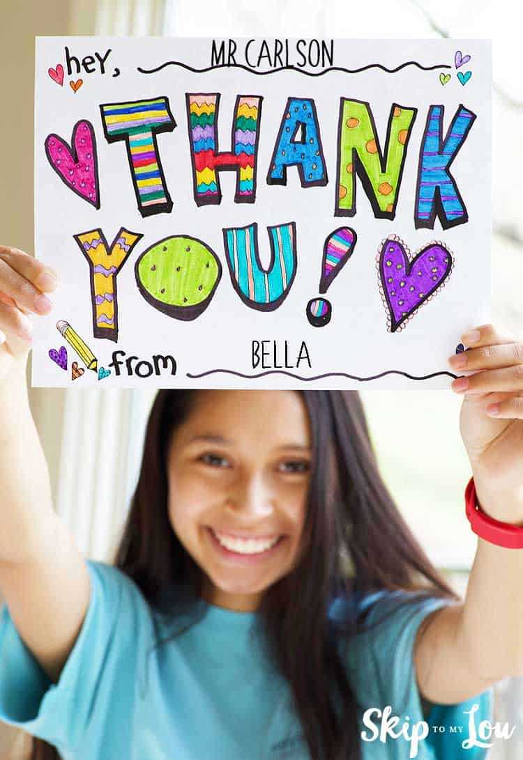 printable color thank you cards