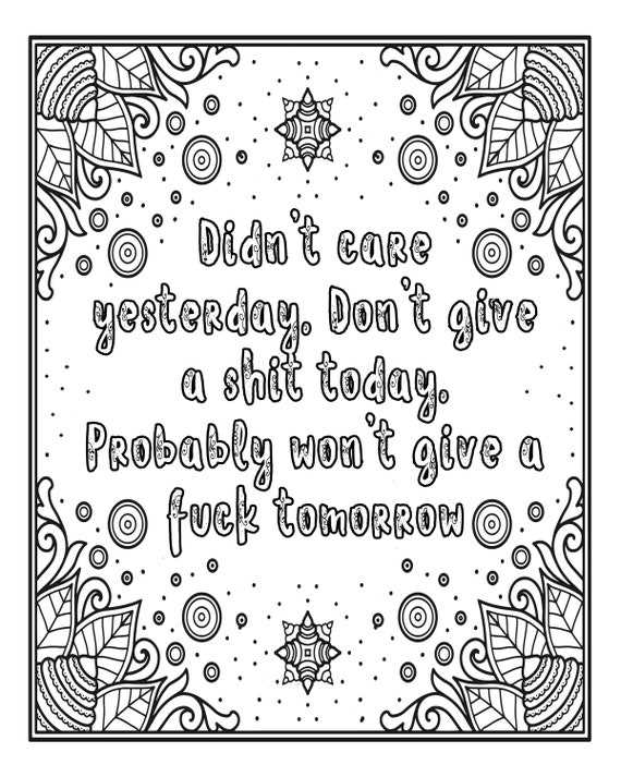 printable coloring pages for adults swear words