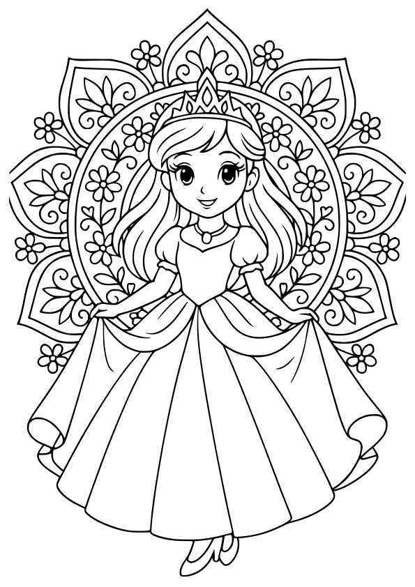 printable coloring princess pages