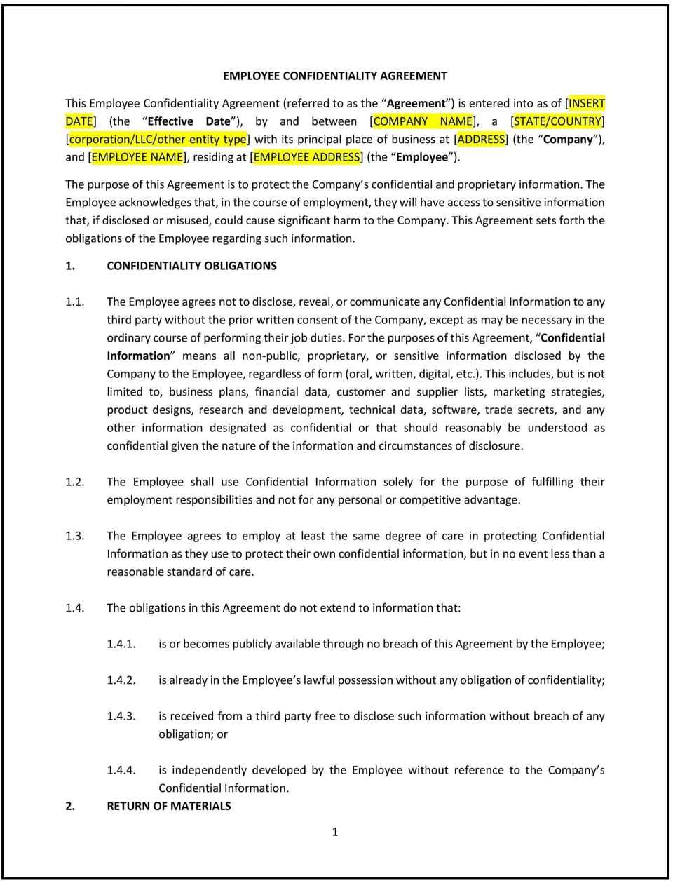printable confidentiality agreement printable confidentiality agreement