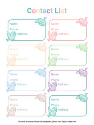 printable contact list printable contact list