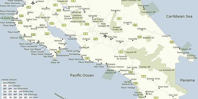 printable costa rica map