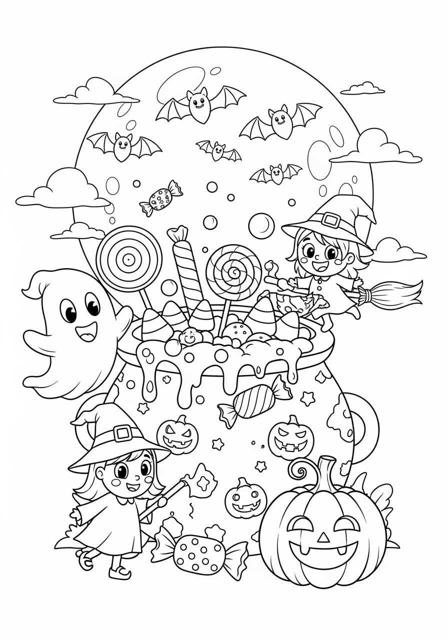 printable cute halloween coloring pages