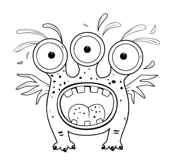 printable cute monster coloring pages
