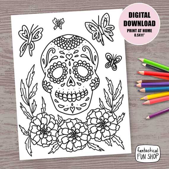 printable dia de los muertos coloring pages