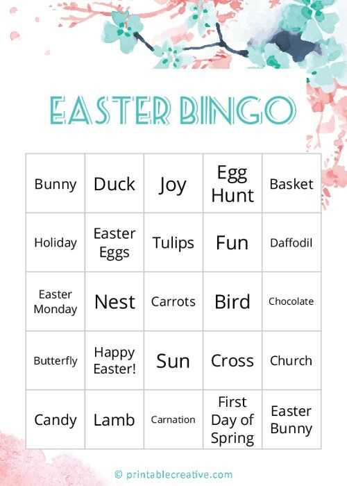 printable easter bingo cards printable easter bingo cards
