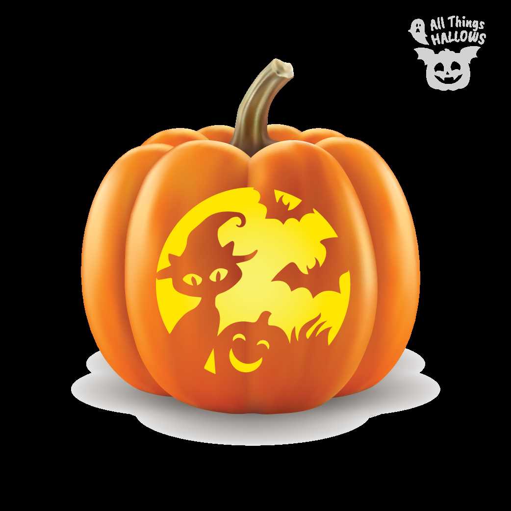 printable easy cat pumpkin stencil