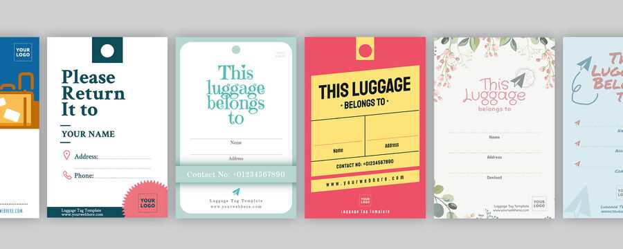 printable editable luggage tag template