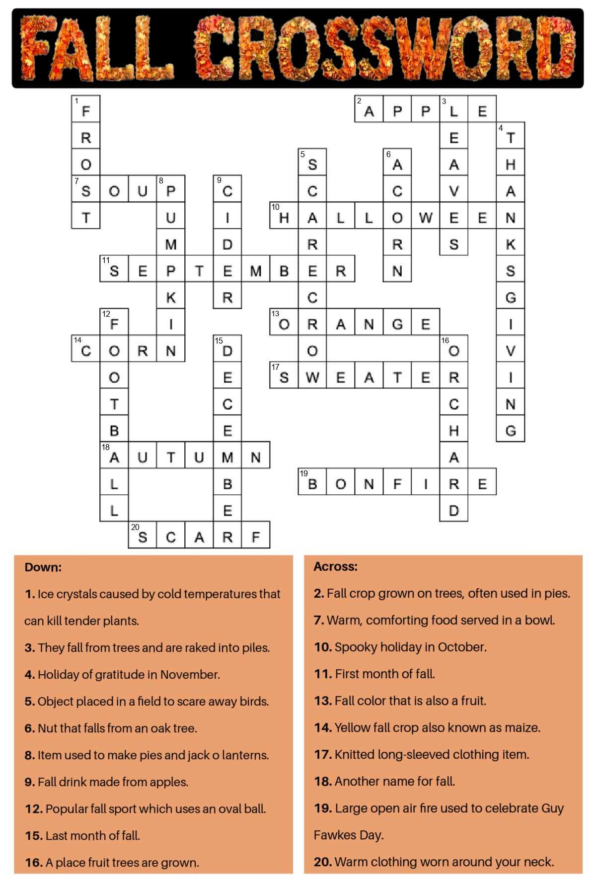 printable fall puzzles